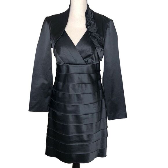 Rinascimento Blk Shutter Pleat  Dress W/Bolero Jkt Made in Italy Goth - Picture 1 of 16